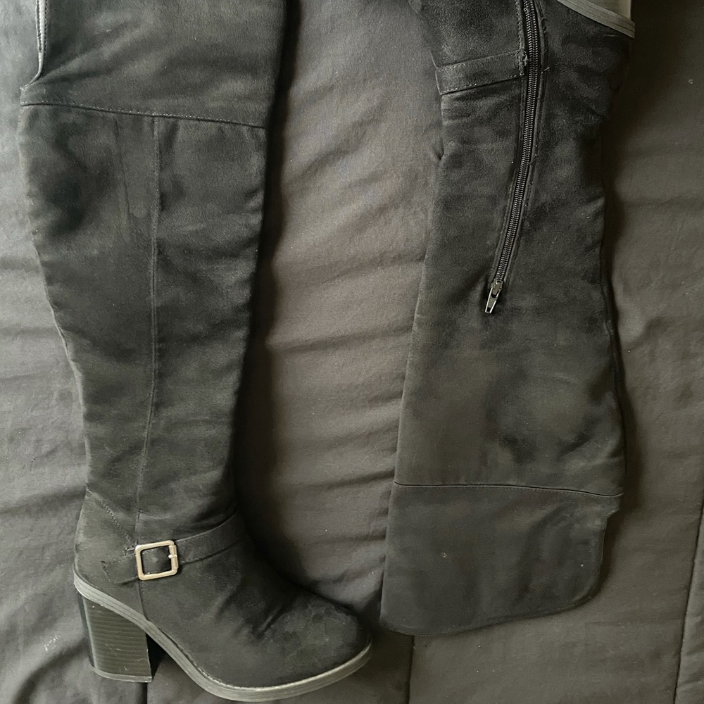 Black knee high boots